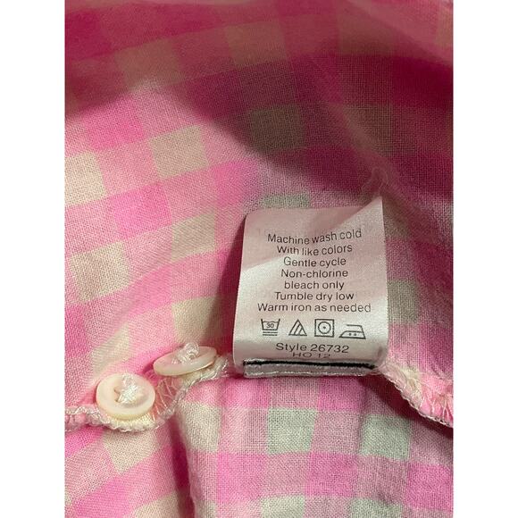 J. Crew Womens Boy Fit Perfect Shirt Bright Pink Ivory Plaid Gingham Button Up 4 - Picture 11 of 13